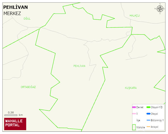 PEHLİVAN Köyü Haritası | Mahalle ve Köy Sınırı