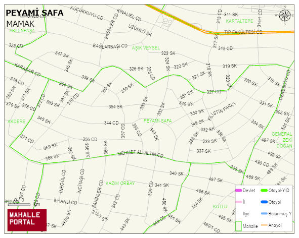 PEYAMİ SAFA Mahallesi Haritası | Detaylı Köy ve Mahalle Görünümü