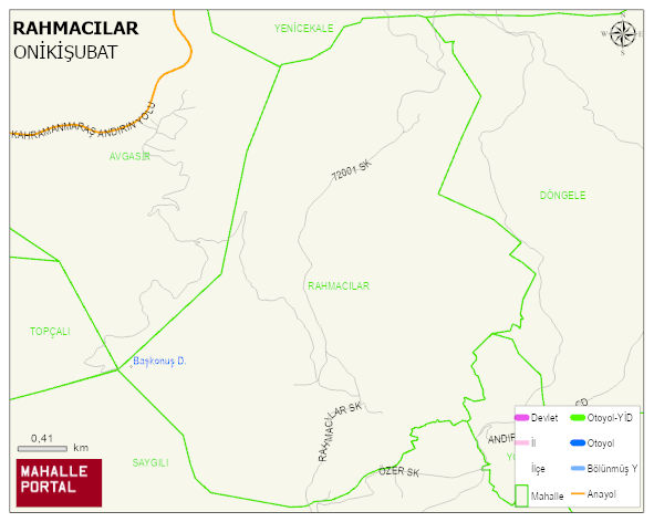 RAHMACILAR Mahallesi Haritası | Coğrafi Yapı ve Detaylı Haritası