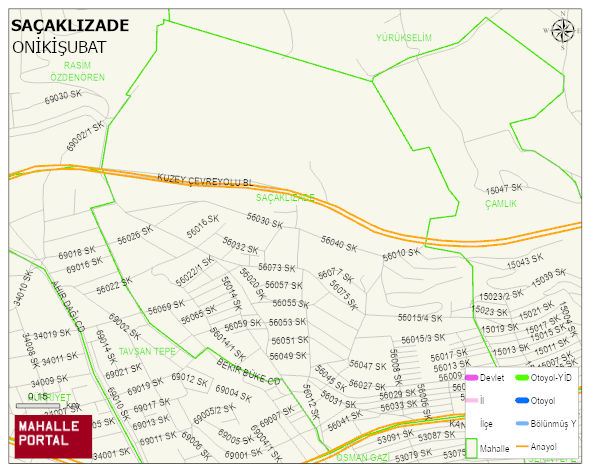 SAÇAKLIZADE Mahallesi Haritası | Güncel Mahalle ve Köy Haritası