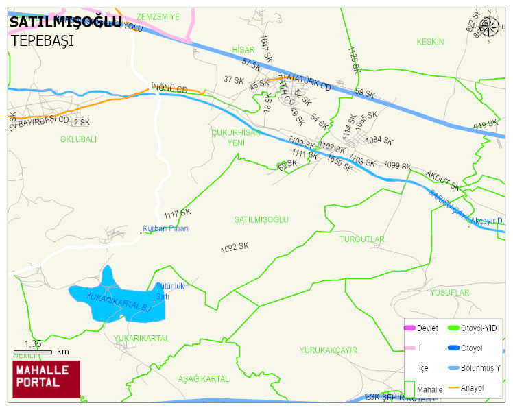 SATILMIŞOĞLU Mahallesi Haritası | Yükselti ve Doğa Özellikleri