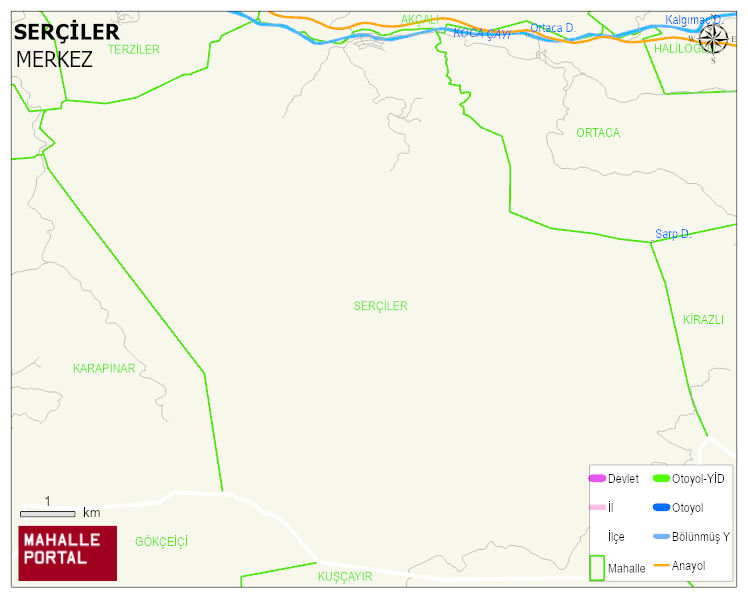 SERÇİLER Köyü Haritası | Güncel Mahalle ve Köy Haritası