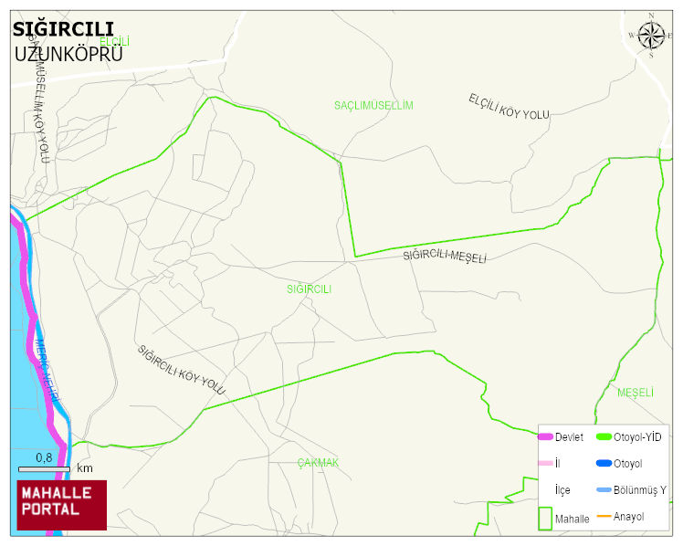 SIĞIRCILI Köyü Haritası | İnteraktif Köy ve Mahalle Sınırları