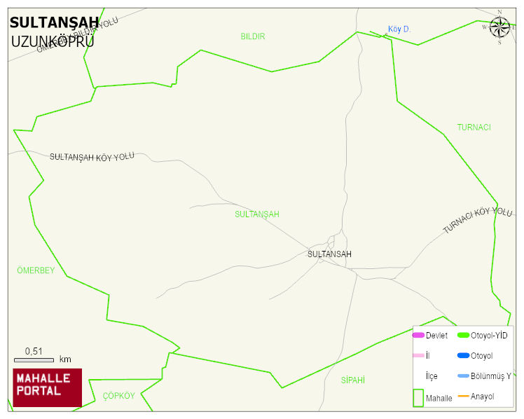 SULTANŞAH Köyü Haritası | Coğrafi Yapı ve Detaylı Haritası