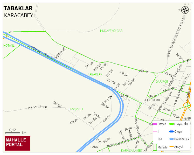 TABAKLAR Mahallesi Haritası | Mahalle ve Köy Sınırı