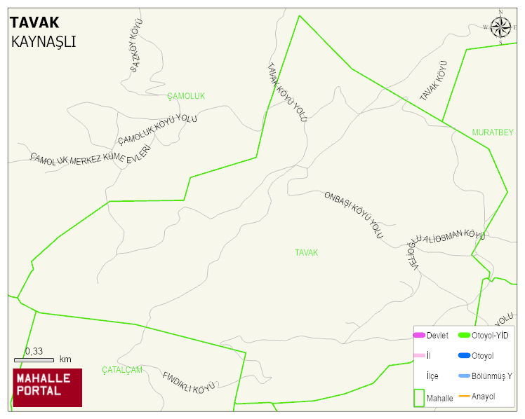 TAVAK Köyü Haritası | Mahalle ve Köy Sınırı