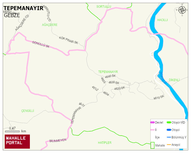 TEPEMANAYIR Mahallesi Haritası | Mahalle ve Köy Sınırı