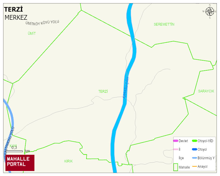 TERZİ Köyü Haritası | Mahalle ve Köy Sınırı