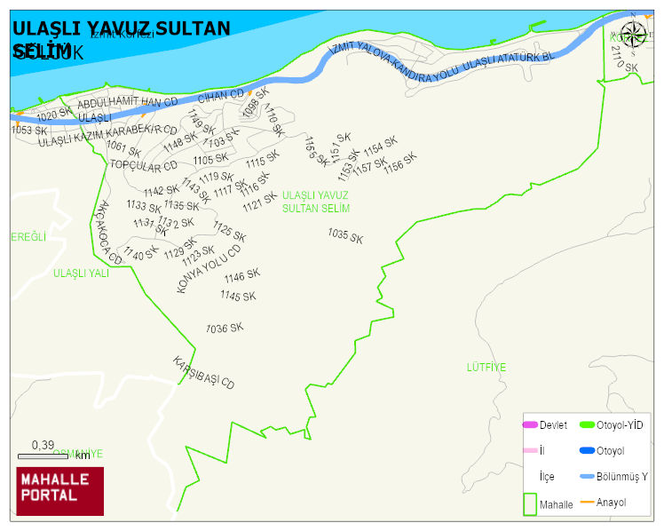 ULAŞLI YAVUZ SULTAN SELİM Mahallesi Haritası | Sayısal Bölge Görünümü