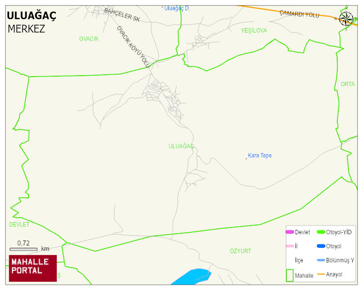 ULUAĞAÇ Köyü Haritası | Mahalle Sokak Haritası