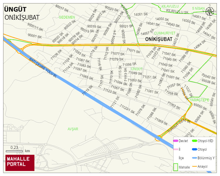 ÜNGÜT Mahallesi Haritası | Mahalle ve Köy Sınırı