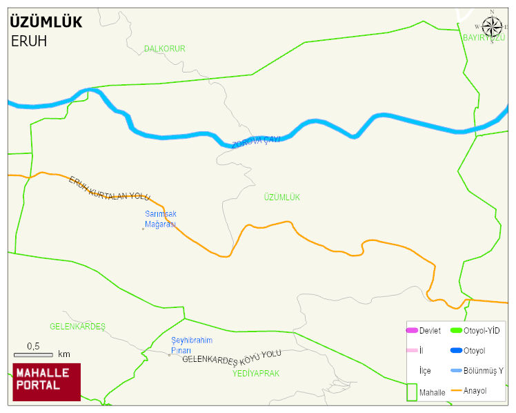 ÜZÜMLÜK Köyü Haritası | Sayısal Bölge Görünümü