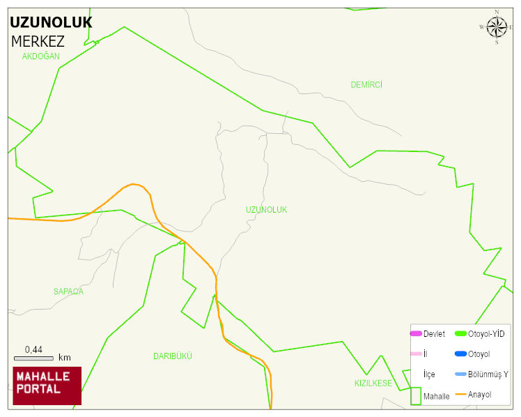 UZUNOLUK Köyü Haritası | Sayısal Bölge Görünümü