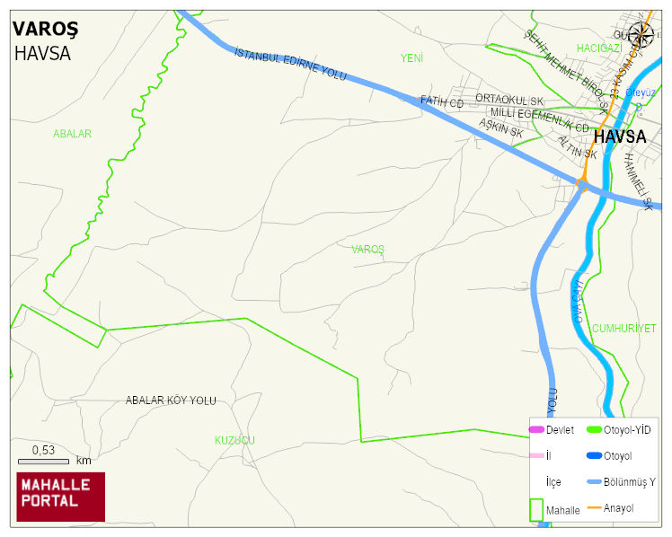 VAROŞ Mahallesi Haritası | Sayısal Bölge Görünümü