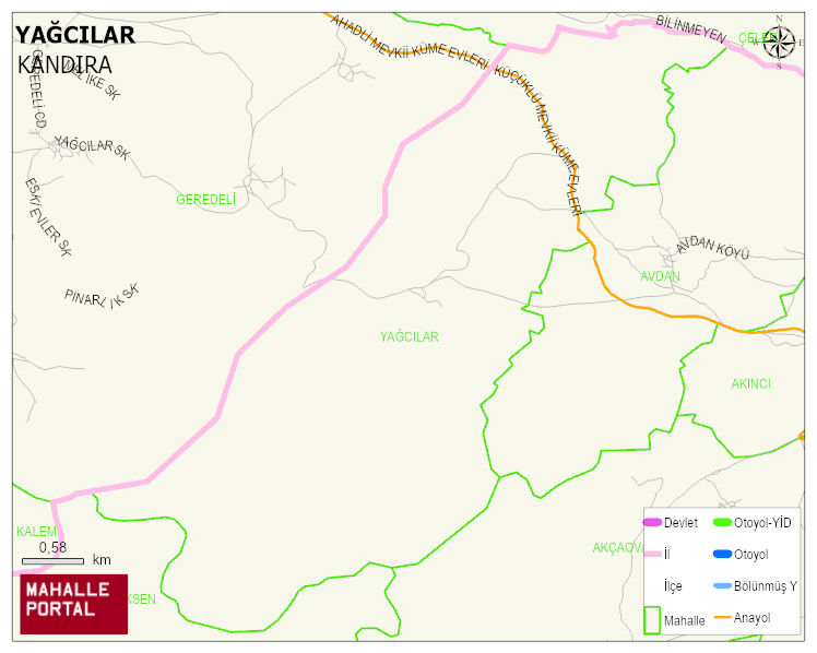 YAĞCILAR Mahallesi Haritası | Detaylı Köy ve Mahalle Görünümü