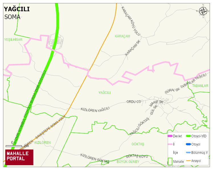 YAĞCILI Mahallesi Haritası | Yükselti ve Doğa Özellikleri