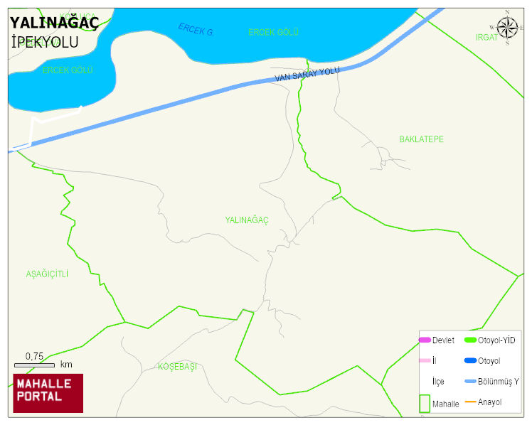YALINAĞAÇ Mahallesi Haritası | Sayısal Bölge Görünümü