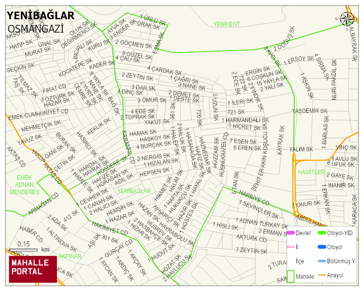 YENİBAĞLAR Mahallesi Haritası | Mahalle Sokak Haritası