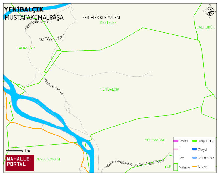 YENİBALÇIK Mahallesi Haritası | Yükselti ve Doğa Özellikleri