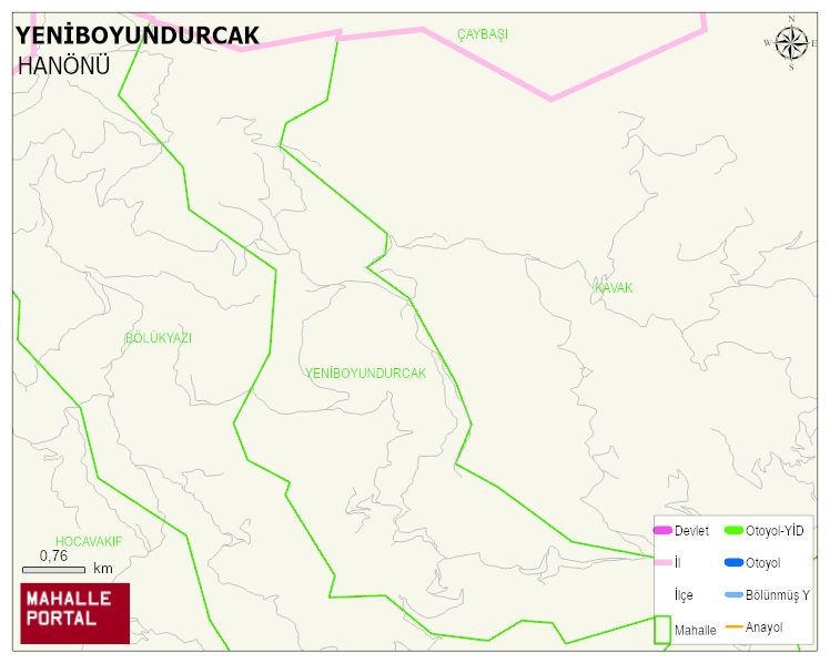 YENİBOYUNDURCAK Köyü Haritası | İnteraktif Köy ve Mahalle Sınırları