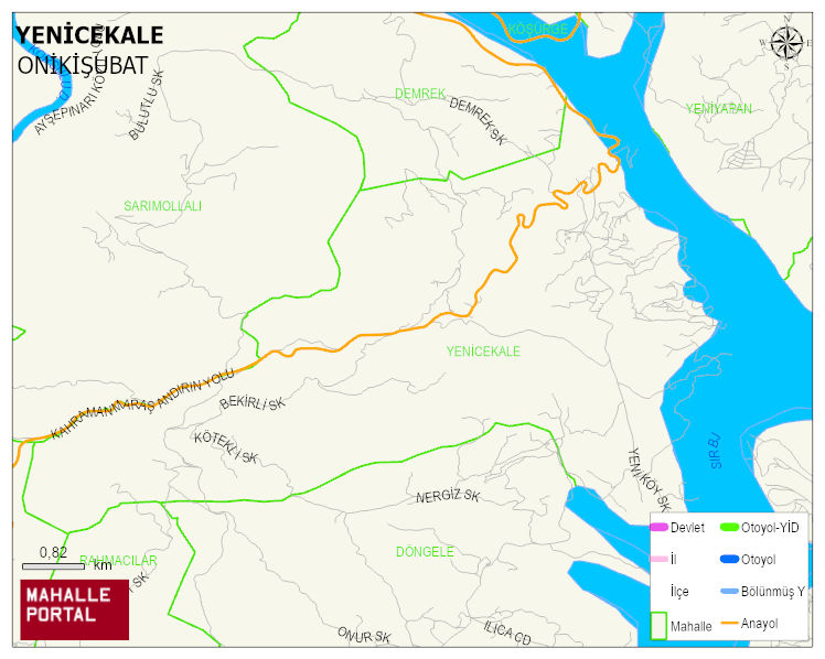 YENİCEKALE Mahallesi Haritası | Sayısal Bölge Görünümü