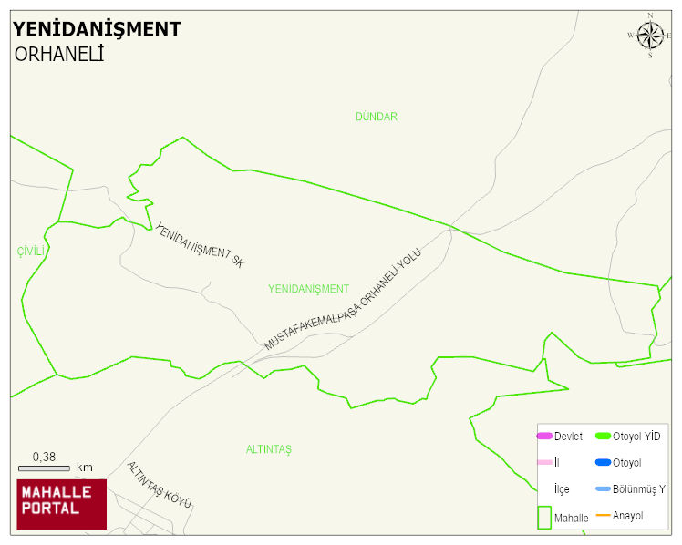 YENİDANİŞMENT Mahallesi Haritası | Detaylı Köy ve Mahalle Görünümü