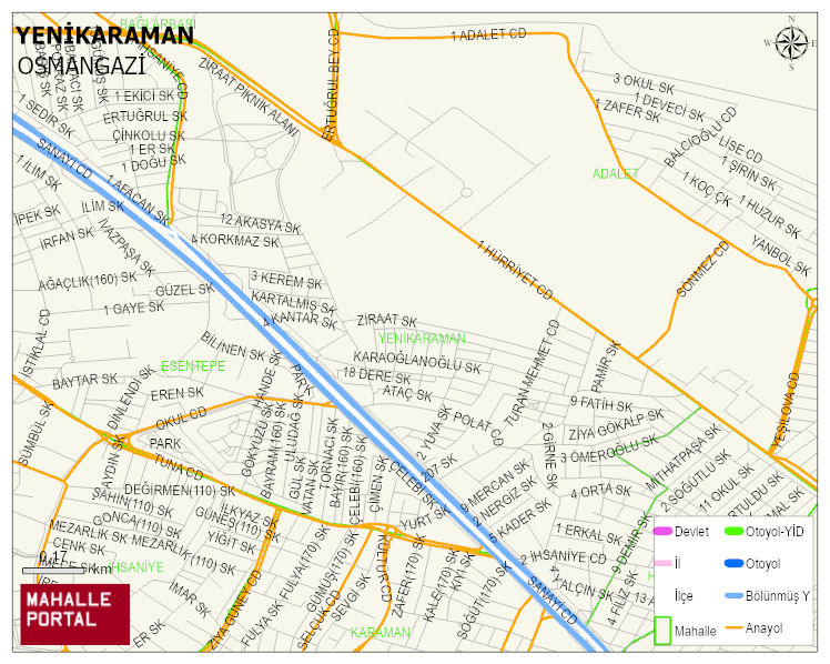 YENİKARAMAN Mahallesi Haritası | Detaylı Köy ve Mahalle Görünümü