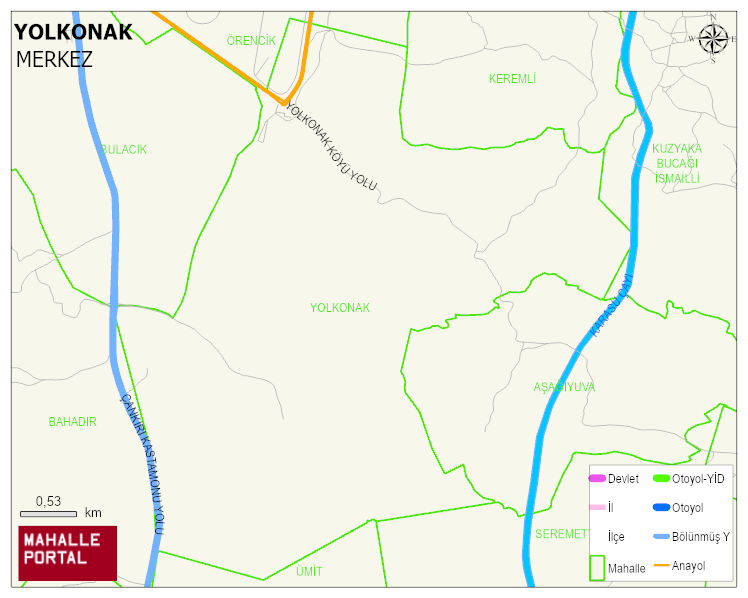 YOLKONAK Köyü Haritası | Coğrafi Yapı ve Detaylı Haritası