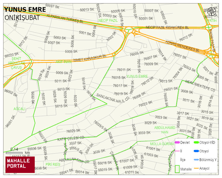 YUNUS EMRE Mahallesi Haritası | Dağlar, Ovalar ve Akarsu Bilgileri
