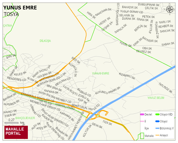 YUNUS EMRE Mahallesi Haritası | Coğrafi Yapı ve Detaylı Haritası