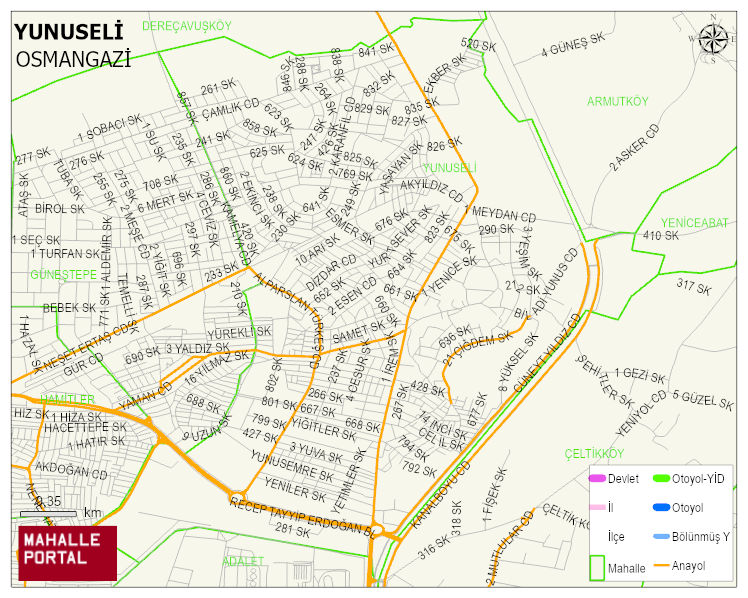 YUNUSELİ Mahallesi Haritası | İnteraktif Köy ve Mahalle Sınırları