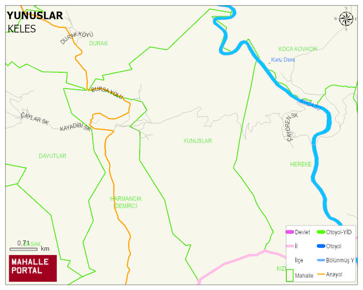 YUNUSLAR Mahallesi Haritası | Mahalle ve Köy Sınırı