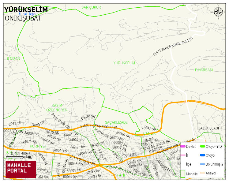YÜRÜKSELİM Mahallesi Haritası | Uydu Görüntüsü ve Harita Detayları